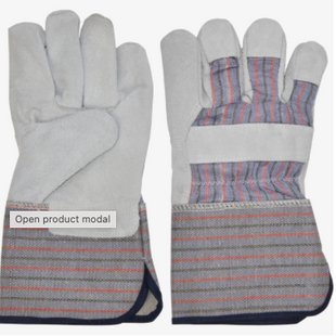 Ironwear 4145 - Split Cowhide Leather Palm Gloves, Safety Cuffs, Cotton Back